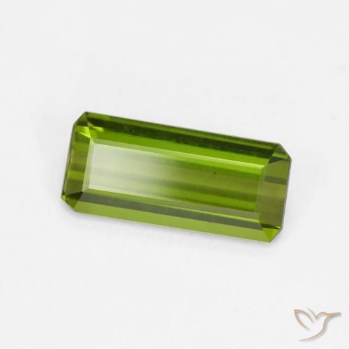 0.91 ct Green Tourmaline Stone, Natural Tourmaline in Octagon Step Cut Shape for Sale