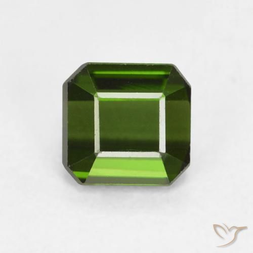 0.94ct Natural Earthy Green Tourmaline, Emerald Cut, VVS