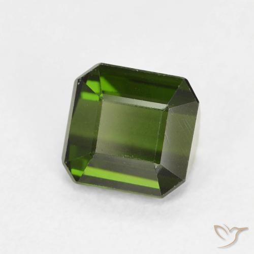 0.94 ct Green Tourmaline Stone, Natural Tourmaline in Octagon Step Cut Shape for Sale