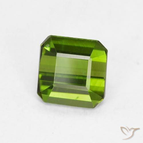 0.62 ct Green Tourmaline Stone, Natural Tourmaline in Octagon Step Cut Shape for Sale