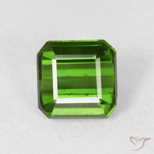 0.74ct Natural Medium Green Tourmaline, Emerald Cut, VVS-VS