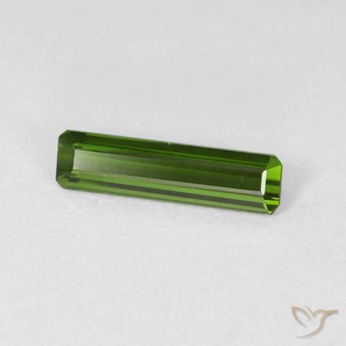0.98 ct Green Tourmaline Stone, Natural Tourmaline in Octagon Step Cut Shape for Sale