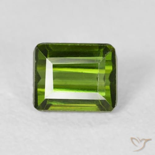0.73ct Natural Warm Green Tourmaline, Emerald Cut, VVS-VS