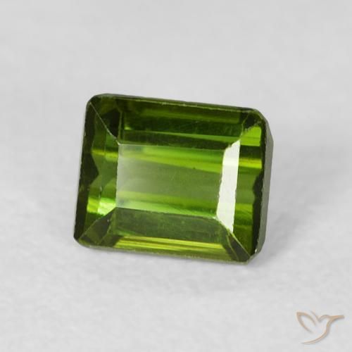 0.73 ct Green Tourmaline Stone, Natural Tourmaline in Octagon Step Cut Shape for Sale
