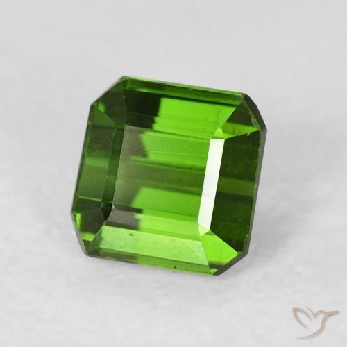 0.64 ct Green Tourmaline Stone, Natural Tourmaline in Octagon Step Cut Shape for Sale