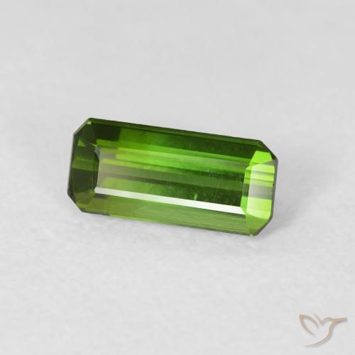 0.84 ct Green Tourmaline Stone, Natural Tourmaline in Octagon Step Cut Shape for Sale