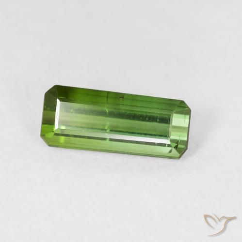 1.15 ct Green Tourmaline Stone, Natural Tourmaline in Octagon Step Cut Shape for Sale