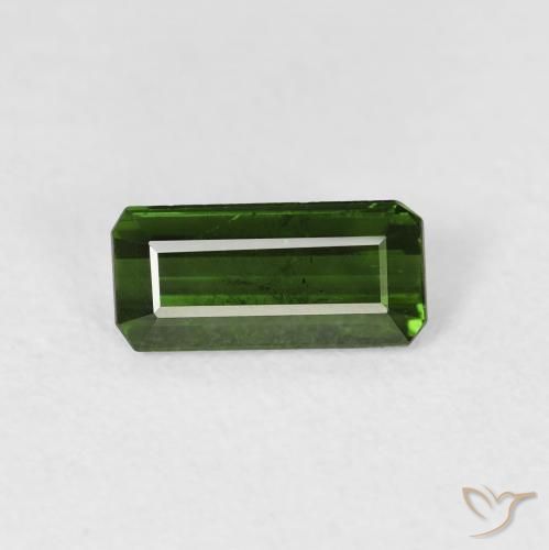 0.86ct Natural Earthy Green Tourmaline, Emerald Cut, VS