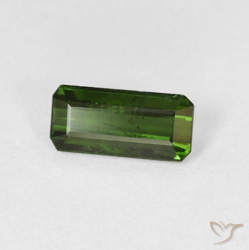 0.86 ct Green Tourmaline Stone, Natural Tourmaline in Octagon Step Cut Shape for Sale