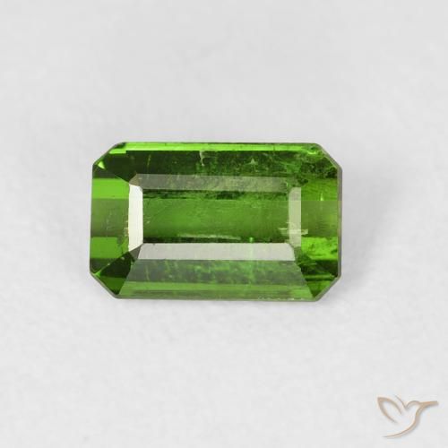 0.86ct Natural Earthy Green Tourmaline, Emerald Cut, VS