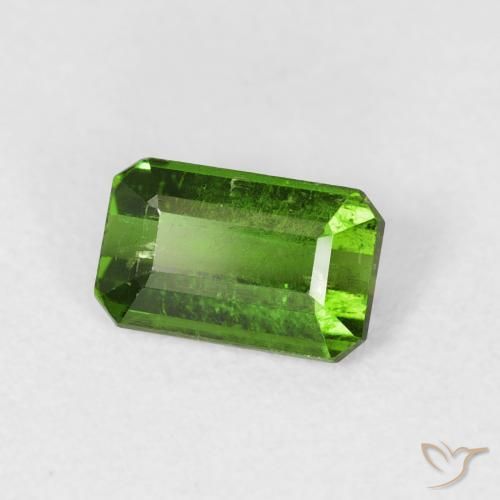 0.86 ct Green Tourmaline Stone, Natural Tourmaline in Octagon Step Cut Shape for Sale