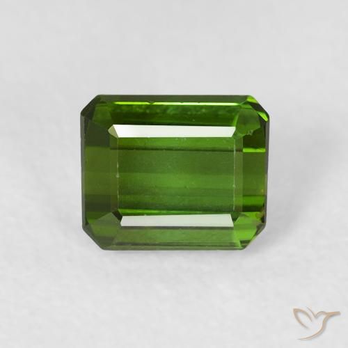 0.72ct Natural Earthy Green Tourmaline, Emerald Cut, VS