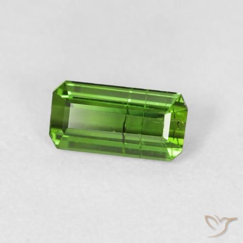0.74 ct Green Tourmaline Stone, Natural Tourmaline in Octagon Step Cut Shape for Sale