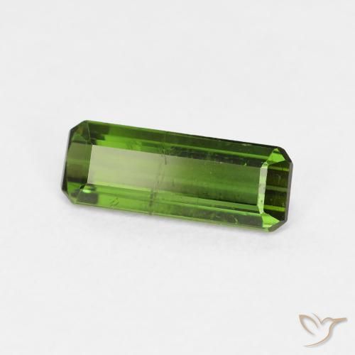 0.99 ct Green Tourmaline Stone, Natural Tourmaline in Octagon Step Cut Shape for Sale