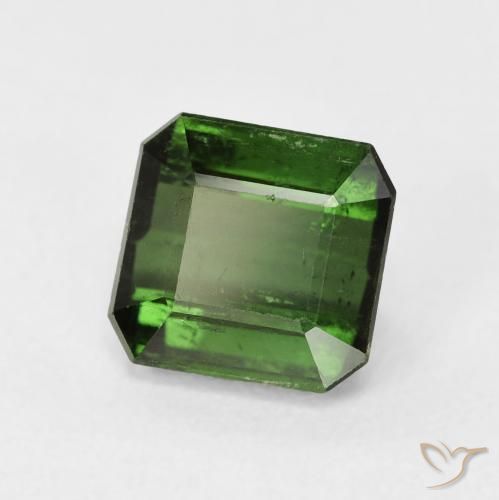 2.26 ct Green Tourmaline Stone, Natural Tourmaline in Octagon Step Cut Shape for Sale