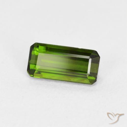 0.82 ct Green Tourmaline Stone, Natural Tourmaline in Octagon Step Cut Shape for Sale