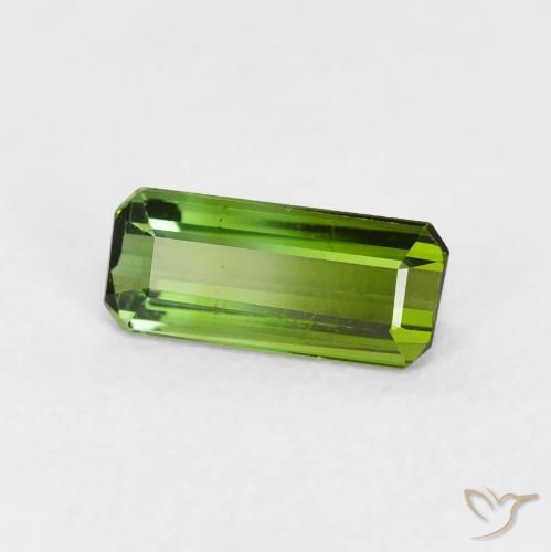 0.87 ct Green Tourmaline Stone, Natural Tourmaline in Octagon Step Cut Shape for Sale