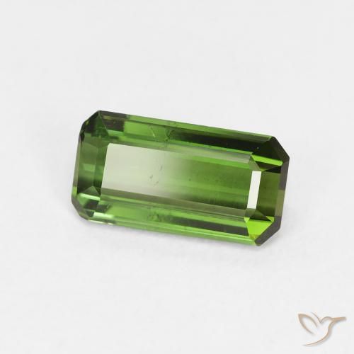 1.35 ct Green Tourmaline Stone, Natural Tourmaline in Octagon Step Cut Shape for Sale