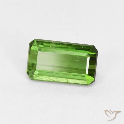0.97 ct Green Tourmaline Stone, Natural Tourmaline in Octagon Step Cut Shape for Sale