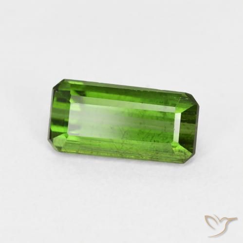 1.15 ct Green Tourmaline Stone, Natural Tourmaline in Octagon Step Cut Shape for Sale