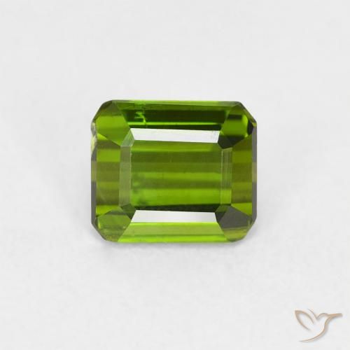 0.72ct Natural Seaweed Green Tourmaline, Emerald Cut, VVS-VS