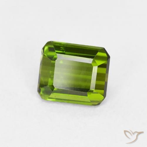 0.72 ct Green Tourmaline Stone, Natural Tourmaline in Octagon Step Cut Shape for Sale