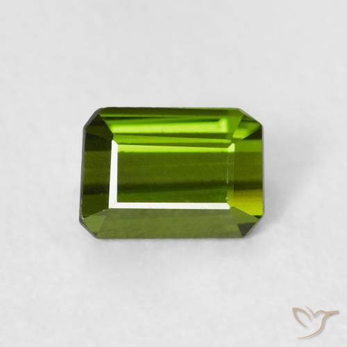 0.57ct Natural Medium Green Tourmaline, Emerald Cut, VS