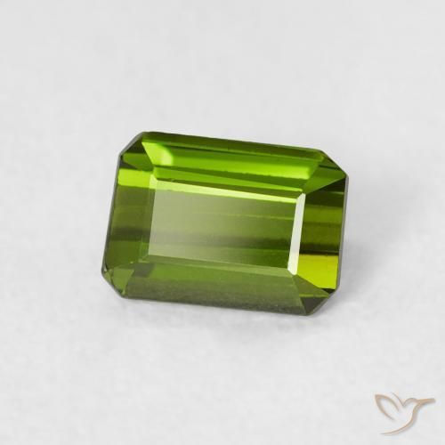 0.57 ct Green Tourmaline Stone, Natural Tourmaline in Octagon Step Cut Shape for Sale