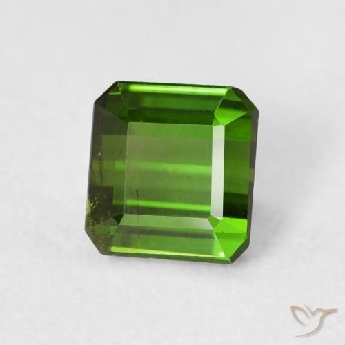 0.80 ct Green Tourmaline Stone, Natural Tourmaline in Octagon Step Cut Shape for Sale