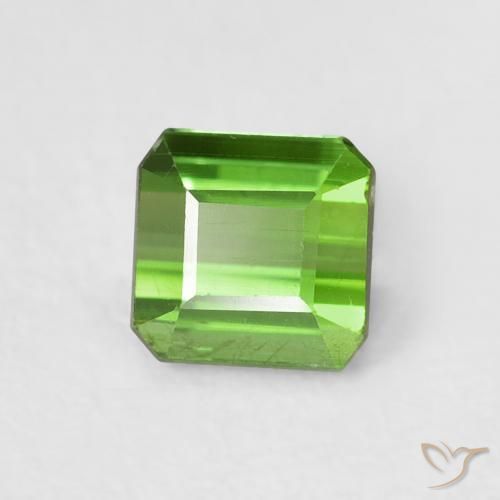 0.84 ct Green Tourmaline Stone, Natural Tourmaline in Octagon Step Cut Shape for Sale