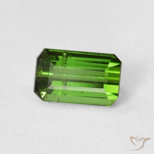 0.75 ct Green Tourmaline Stone, Natural Tourmaline in Octagon Step Cut Shape for Sale