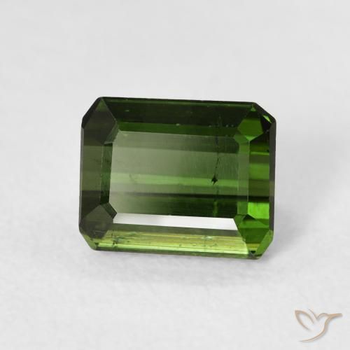 1.74 ct Green Tourmaline Stone, Natural Tourmaline in Octagon Step Cut Shape for Sale
