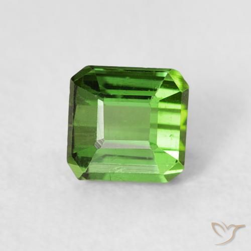 0.64 ct Green Tourmaline Stone, Natural Tourmaline in Octagon Step Cut Shape for Sale