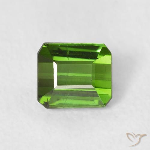 0.53 ct Green Tourmaline Gemstone, Tourmaline Gem in Octagon Step Cut Shape for Sale.