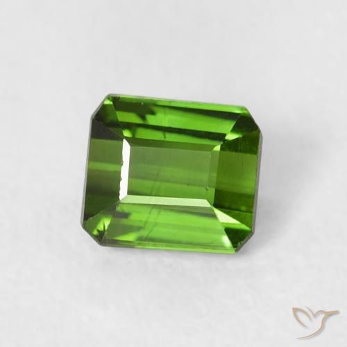 0.53 ct Green Tourmaline Stone, Natural Tourmaline in Octagon Step Cut Shape for Sale