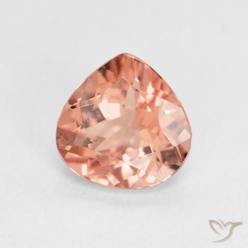 1.30 ct Orange Tourmaline Stone, Natural Tourmaline in Pear Facet Shape for Sale
