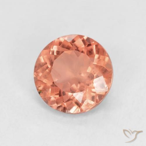 1.36 ct Orange Tourmaline Stone, Natural Tourmaline in Round Facet Shape for Sale