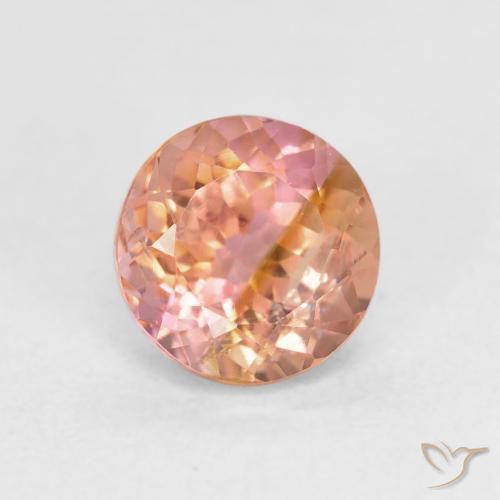 1.41ct Natural Orangish Pink Tourmaline, Round, VS