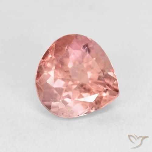1.28 ct Pink Tourmaline Stone, Natural Tourmaline in Pear Facet Shape for Sale