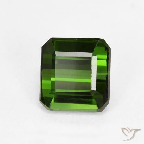 0.90 ct Green Tourmaline Stone, Natural Tourmaline in Octagon Step Cut Shape for Sale