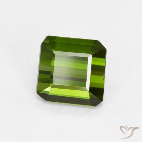 0.68 ct Green Tourmaline Stone, Natural Tourmaline in Octagon Step Cut Shape for Sale
