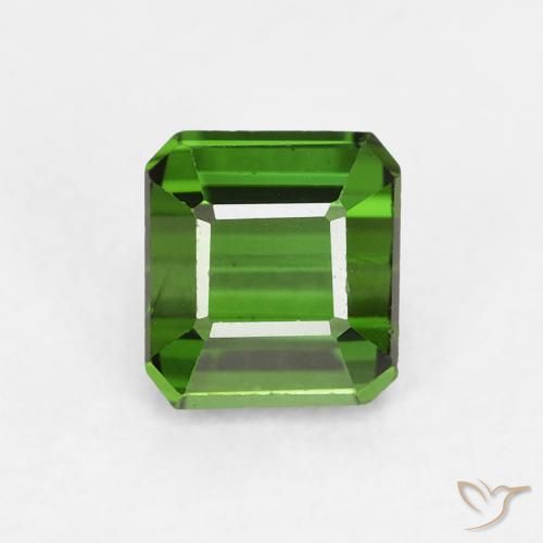 0.80 ct Green Tourmaline Gemstone, Tourmaline Gem in Octagon Step Cut Shape for Sale.