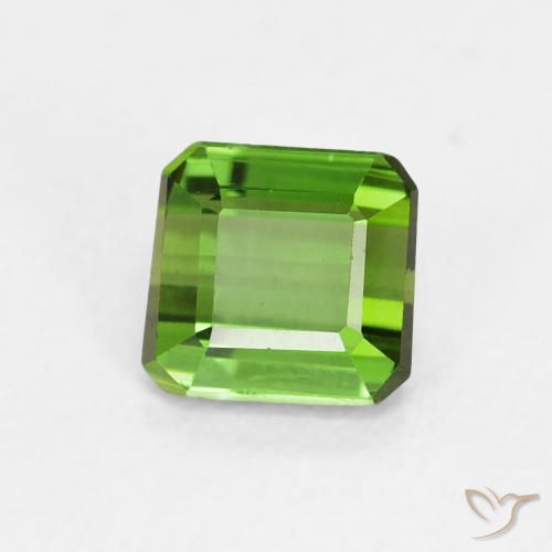 0.68 ct Green Tourmaline Stone, Natural Tourmaline in Octagon Step Cut Shape for Sale