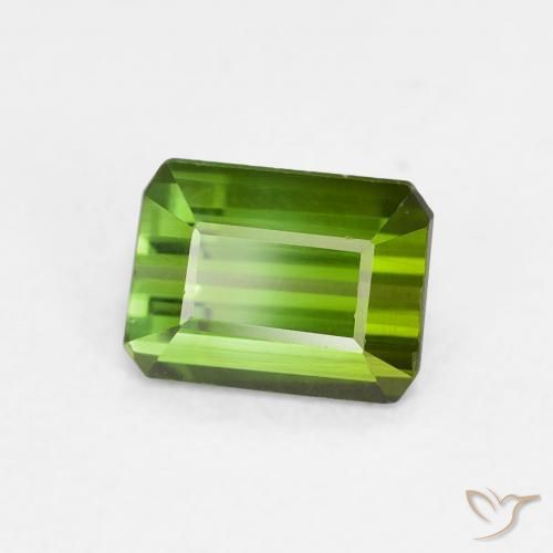 0.73 ct Green Tourmaline Stone, Natural Tourmaline in Octagon Step Cut Shape for Sale
