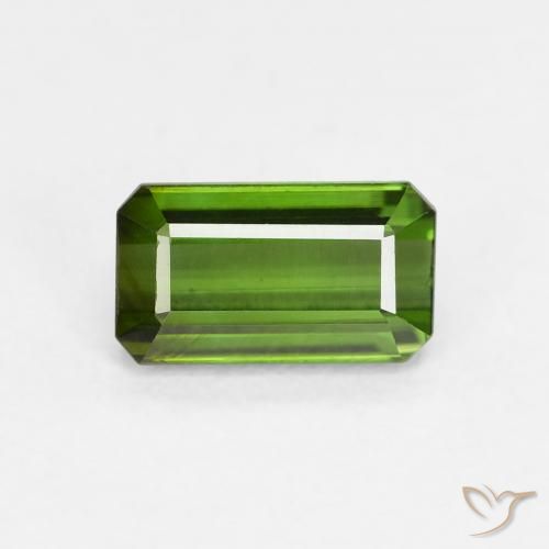 0.90ct Natural Dark Green Tourmaline, Emerald Cut, VVS
