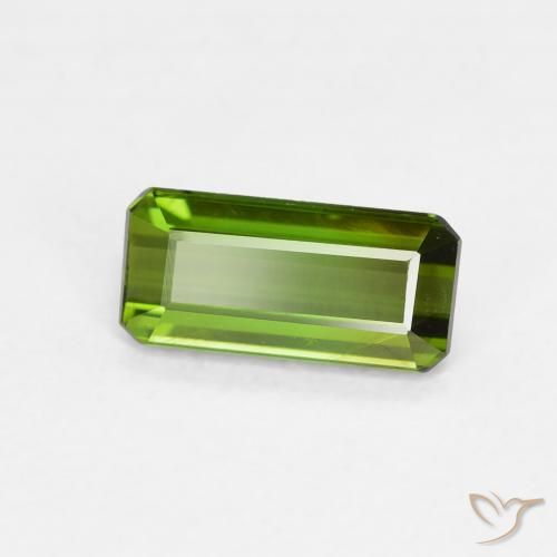 0.73 ct Green Tourmaline Stone, Natural Tourmaline in Octagon Step Cut Shape for Sale