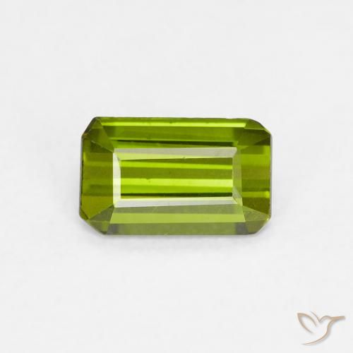 0.59ct Natural Earthy Green Tourmaline, Emerald Cut, VVS