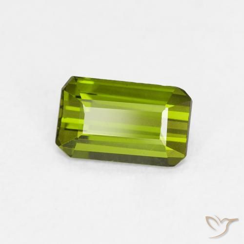 0.59 ct Green Tourmaline Stone, Natural Tourmaline in Octagon Step Cut Shape for Sale