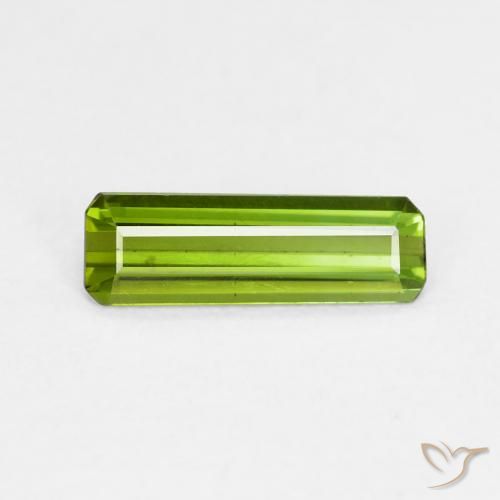 0.70ct Natural Lively Green Tourmaline, Emerald Cut, VVS