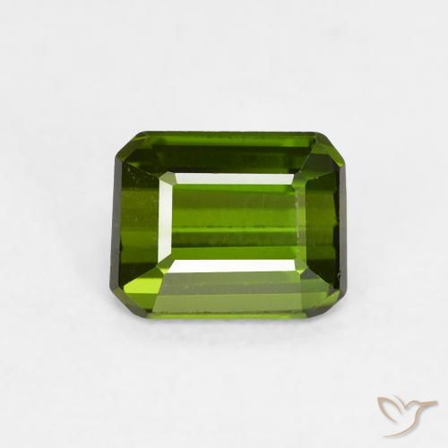 0.75ct Natural Dark Green Tourmaline, Emerald Cut, VVS-VS